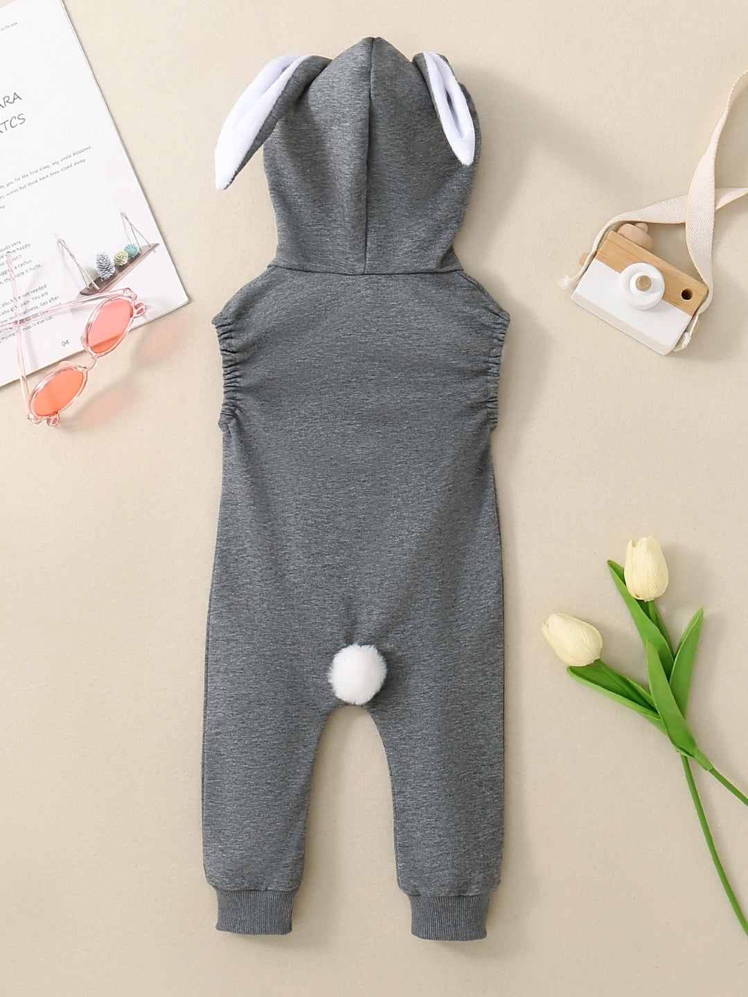 Dark Grey Regular Cotton Rompers