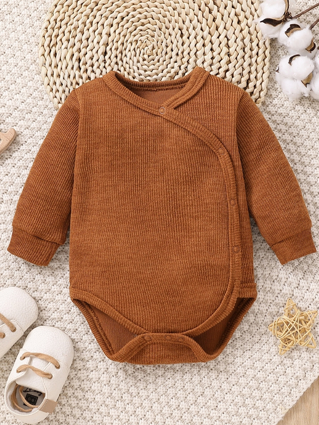 Brown Regular Cotton Rompers