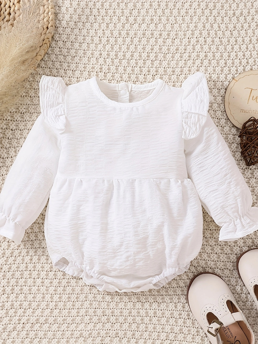 White Regular Cotton Rompers