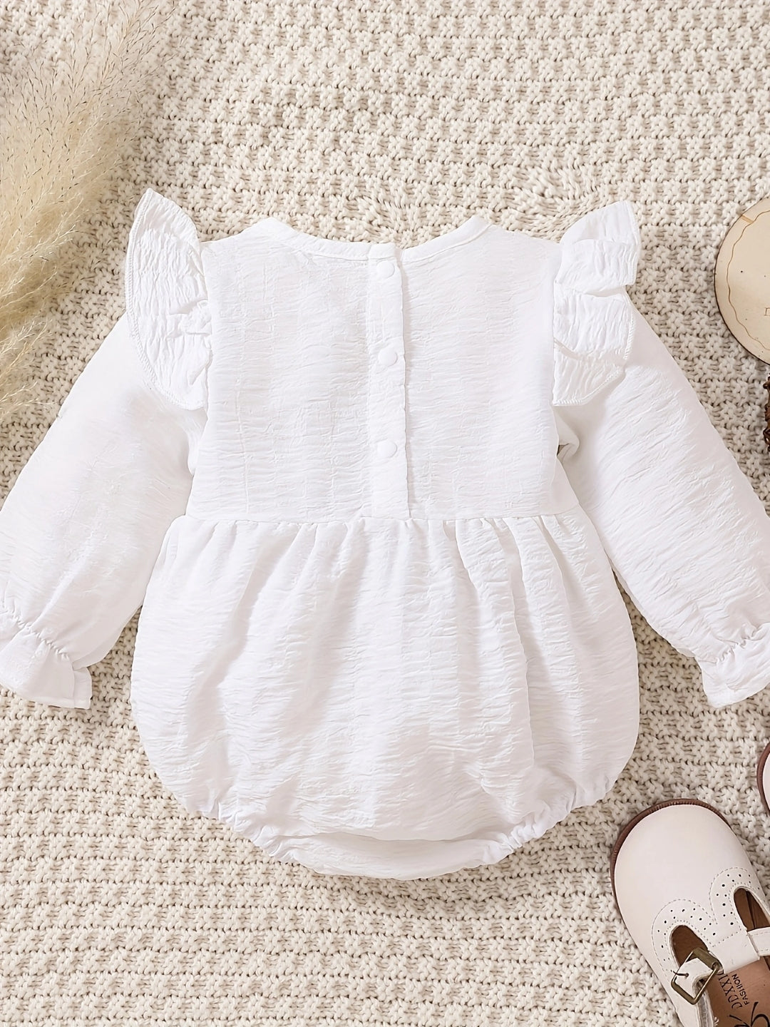 White Regular Cotton Rompers