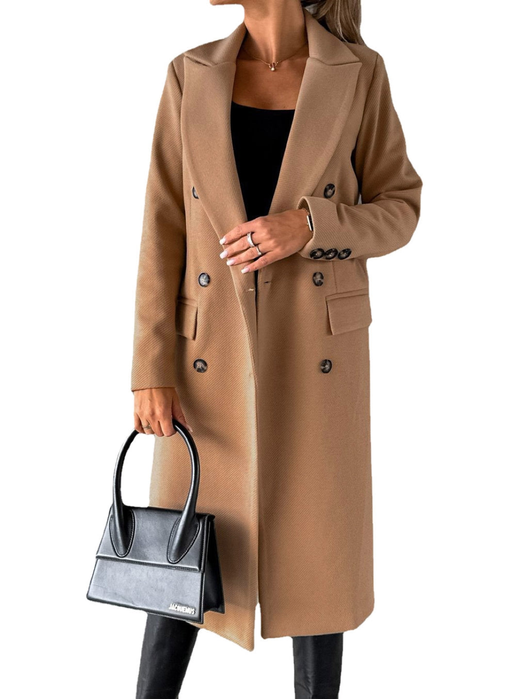 Khaki Halter Neck Solid Long Sleeves Polyester Top