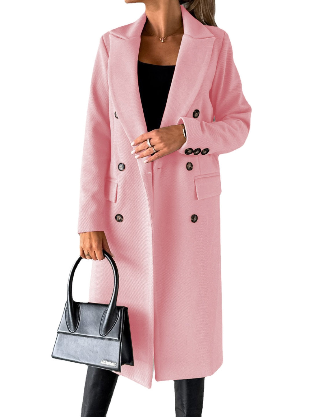 Pink Halter Neck Solid Long Sleeves Polyester Top