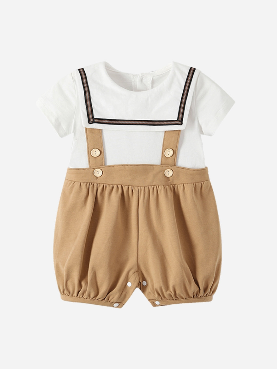 Brown Cotton Kids Romper