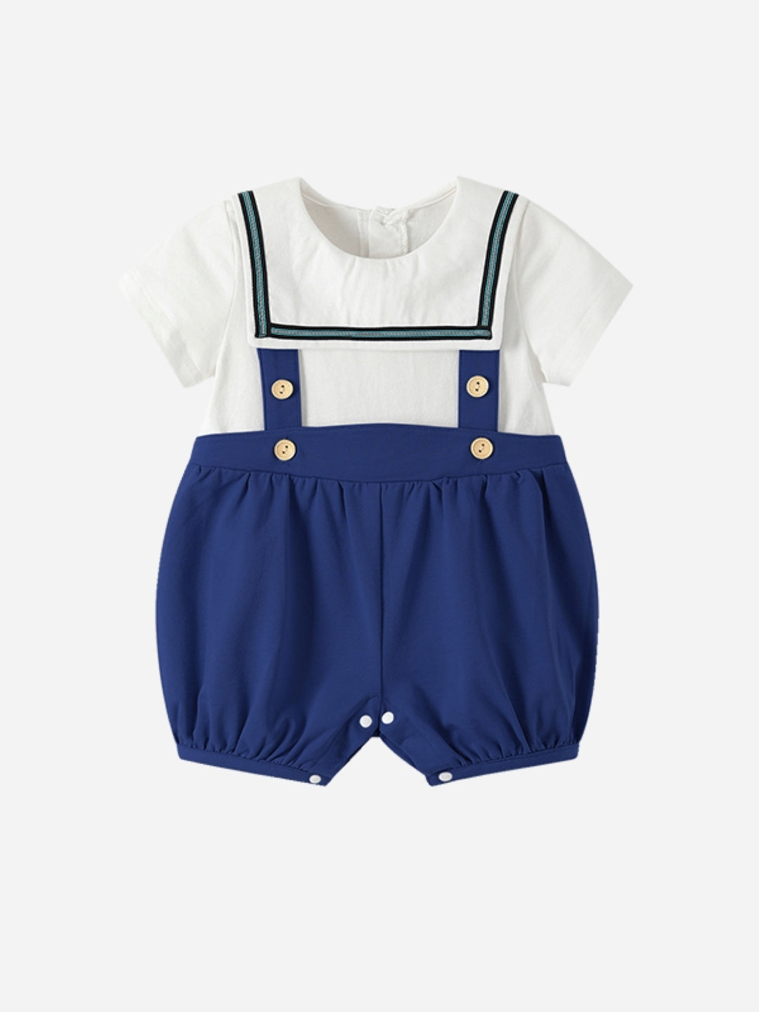 Navy Blue Cotton Kids Romper