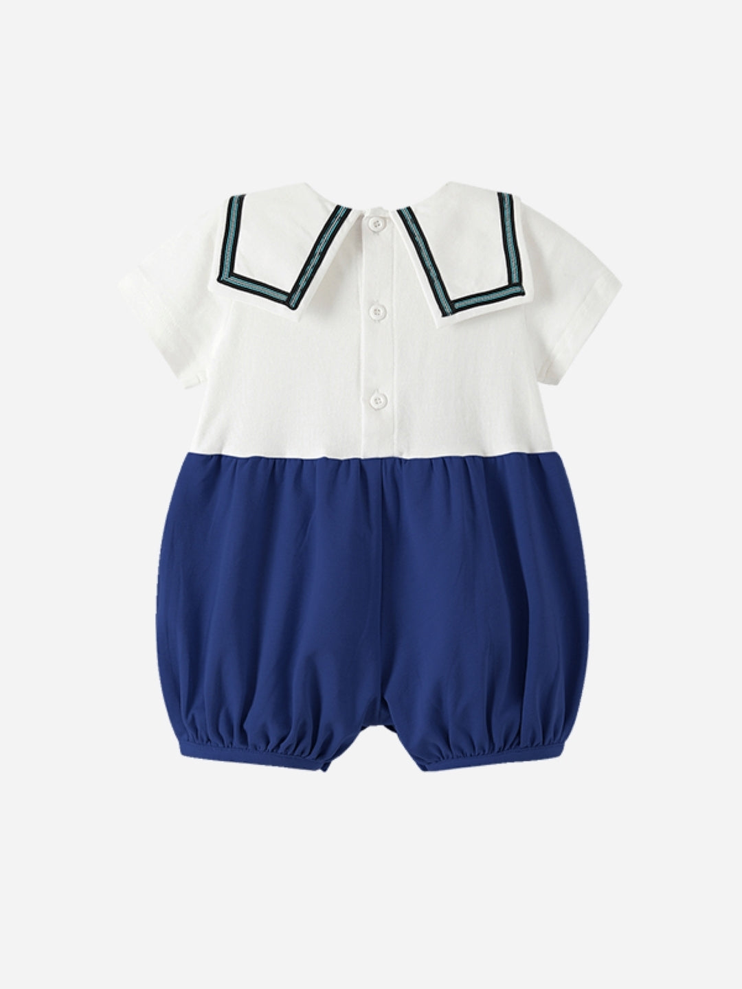 Navy Blue Cotton Kids Romper