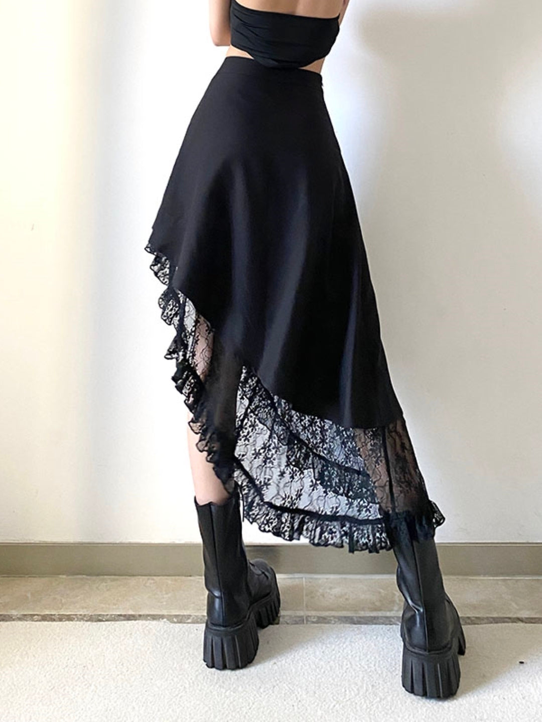 Black Flared Maxi Casual Polyester Solid Skirt