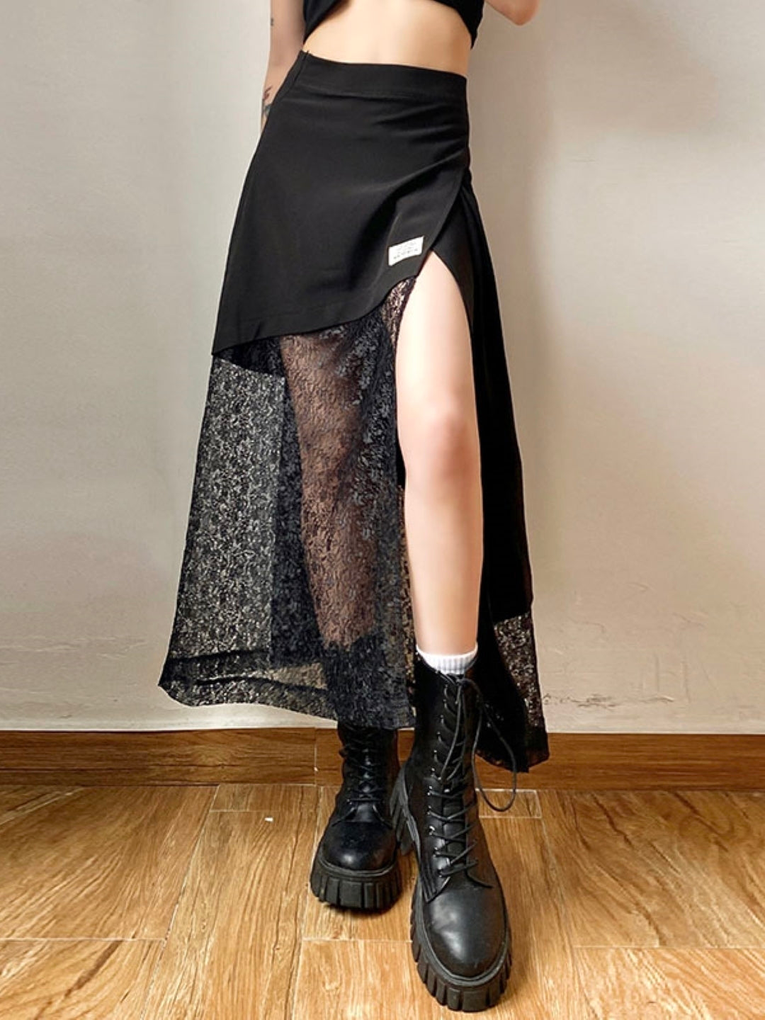 Black Flared Maxi Casual Polyester Solid Skirt