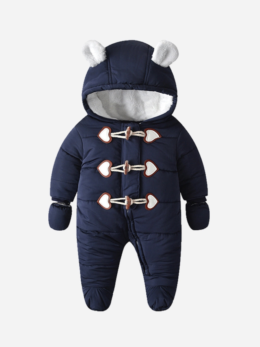 Navy Blue Polyester Kids Romper