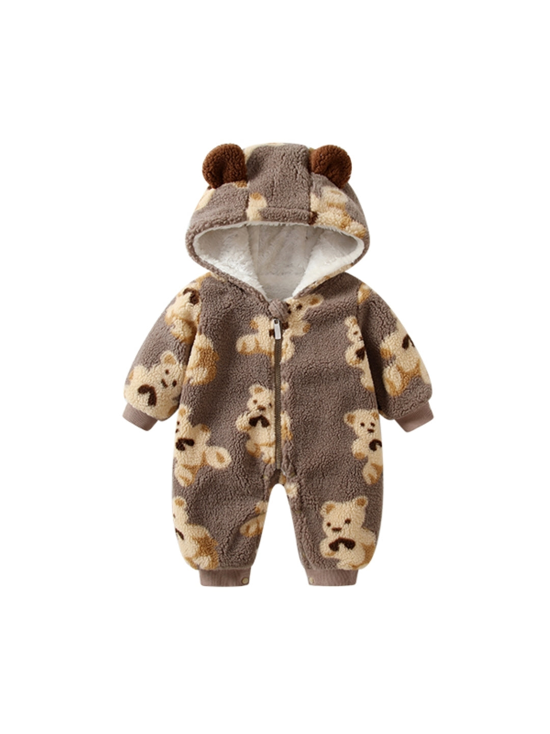 Brown Polyester Kids Romper