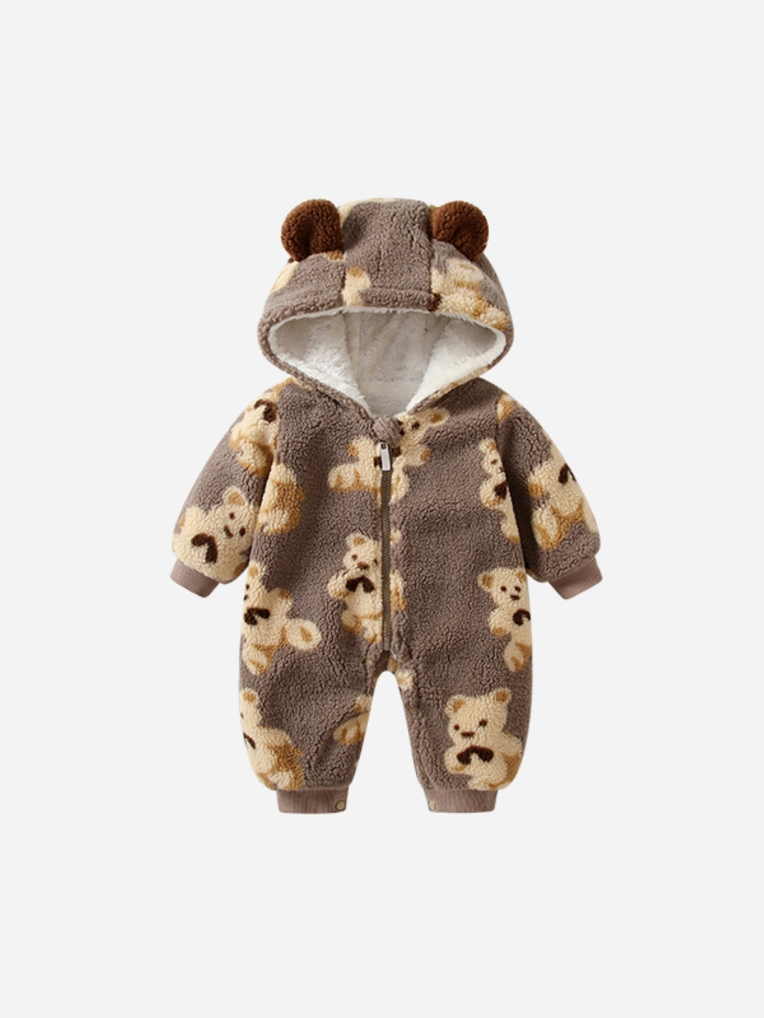 Brown Polyester Kids Romper