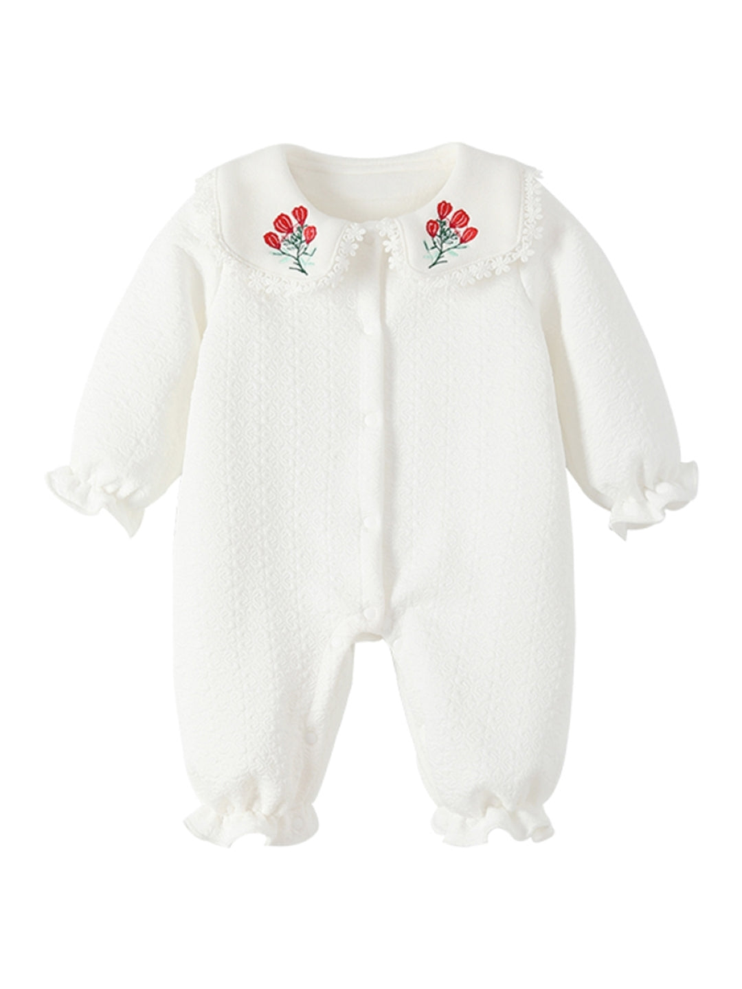 White Polyester Kids Romper