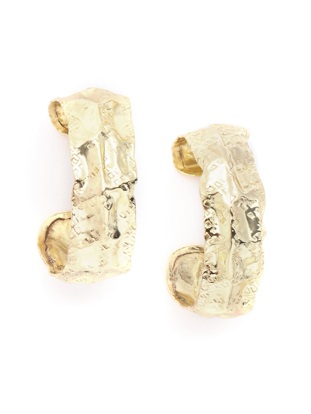 Gold-Plated Contemporary Drop Earrings