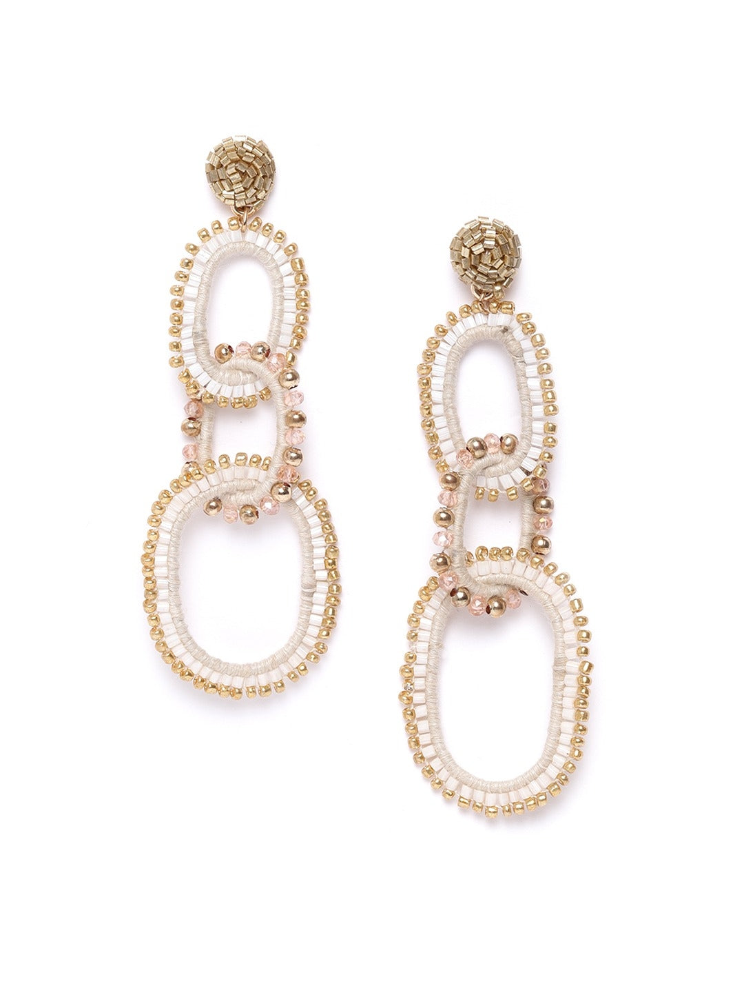 Gold-Plated Contemporary Drop Earrings