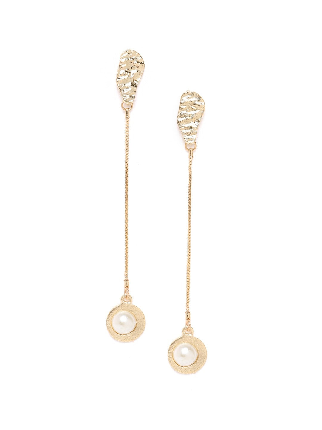Gold-Plated Contemporary Drop Earrings