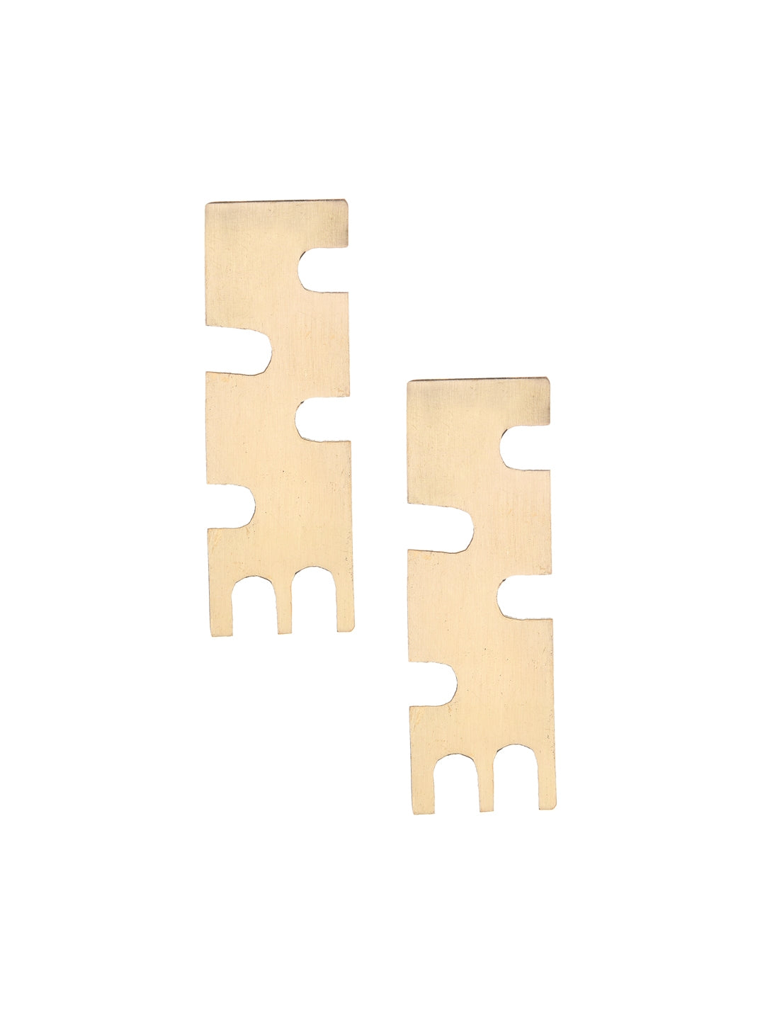 Gold-Plated Contemporary Gold Drop Earrings