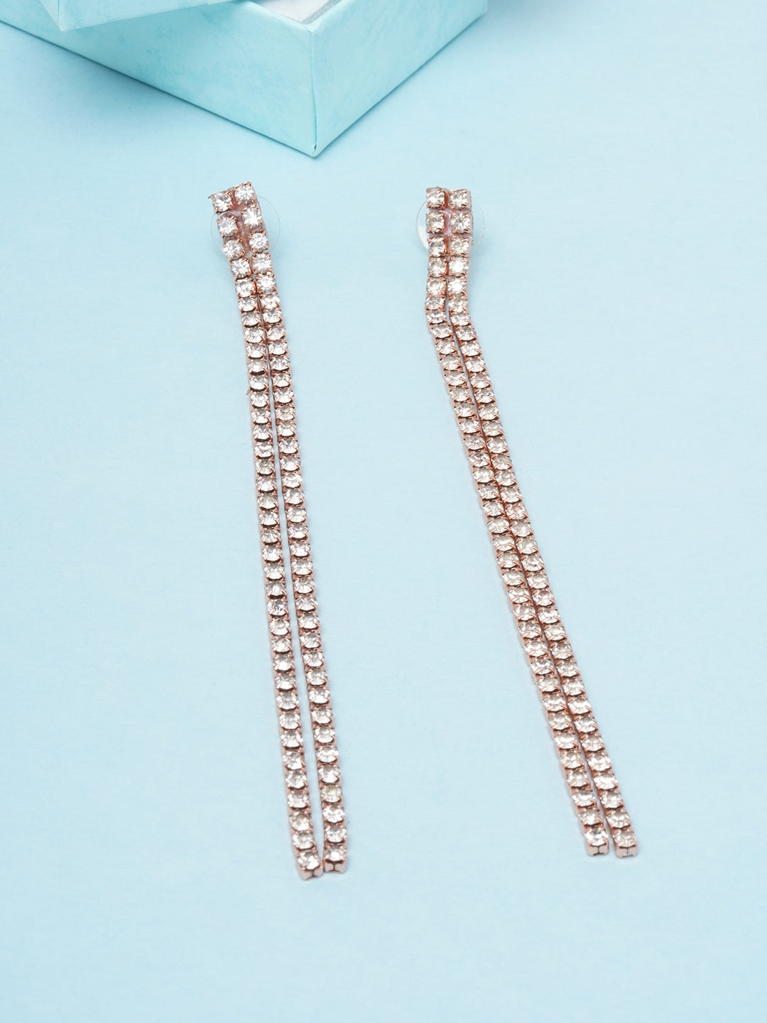 Gold-Plated Transparent CZ Studded Tassels