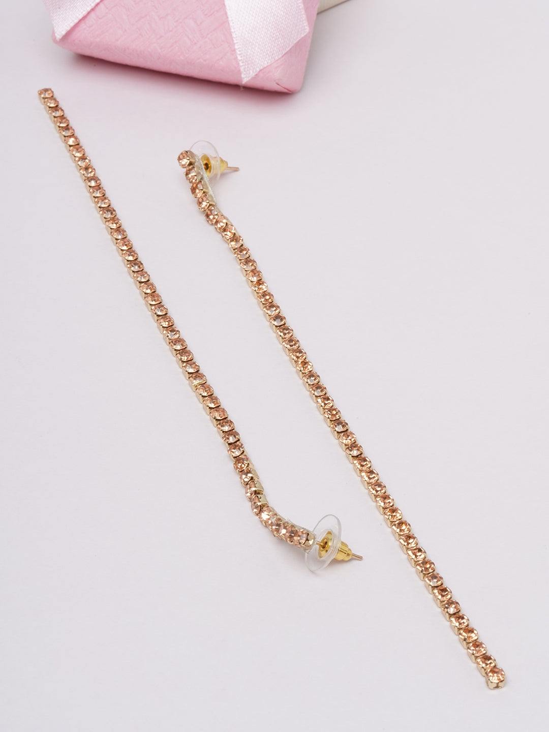 Gold-Plated CZ Studded Chain Tassel