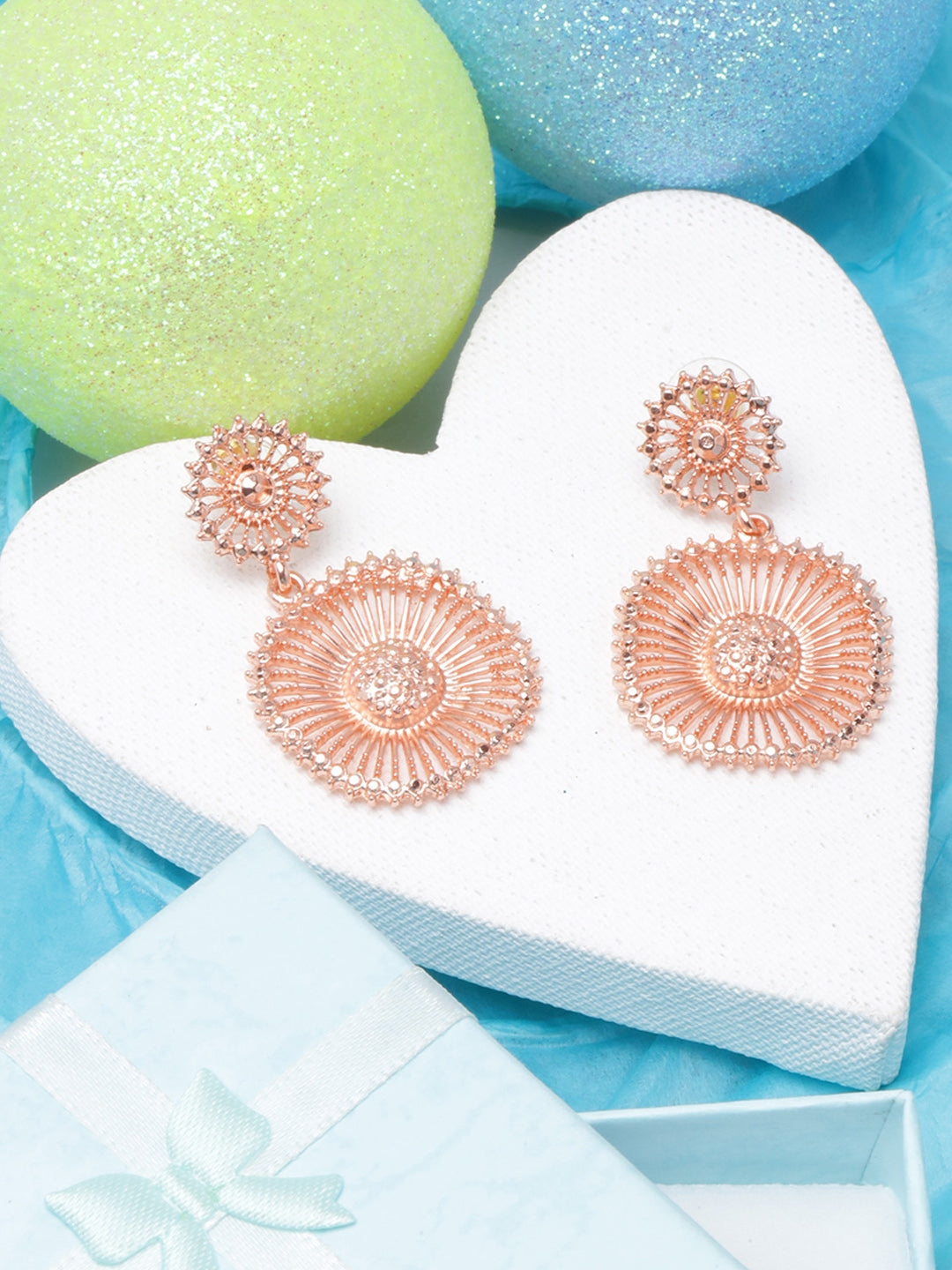 Rose Gold-Plated Drop Earrings