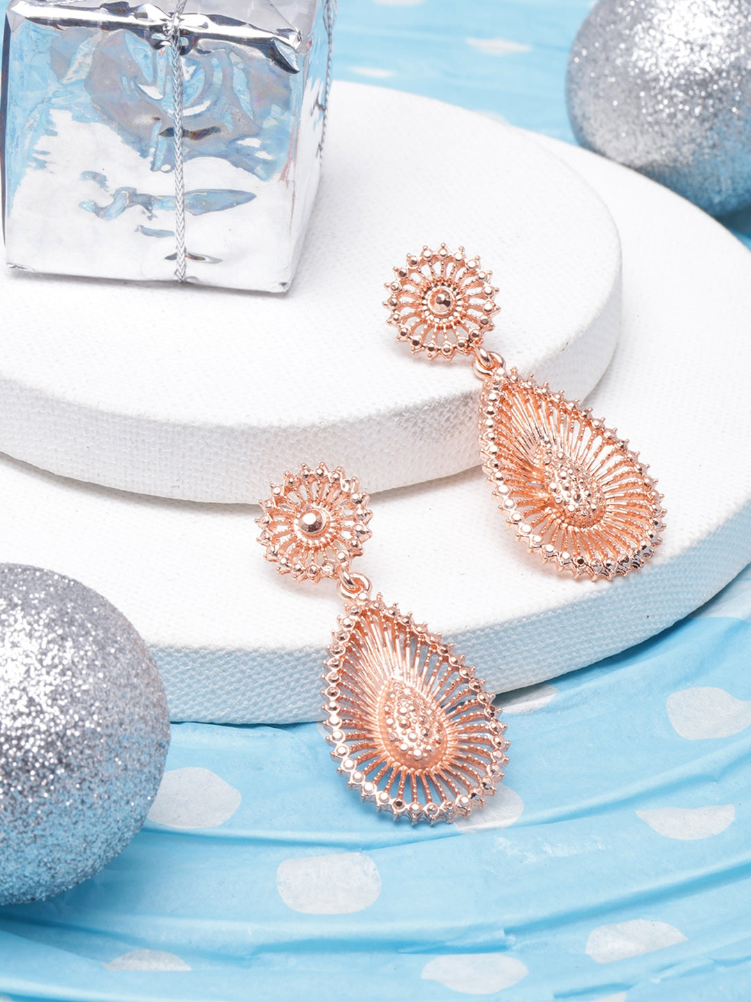 Rose Gold-Plated Drop Earrings