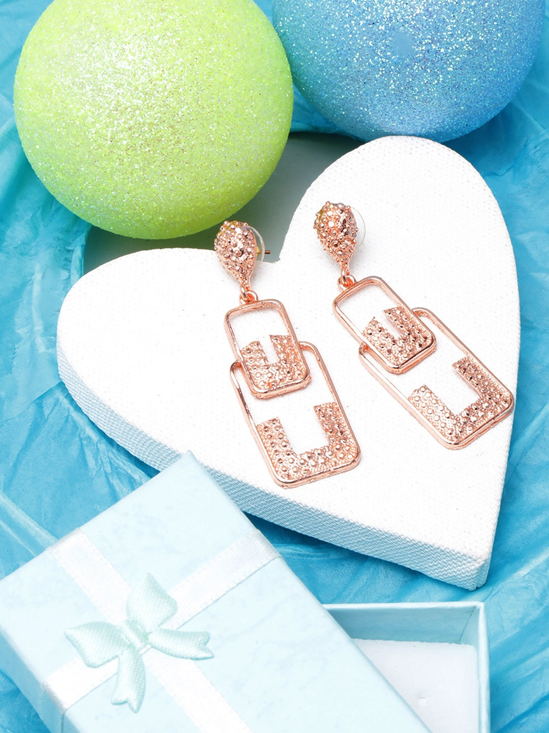 Rose Gold-Plated Drop Earrings