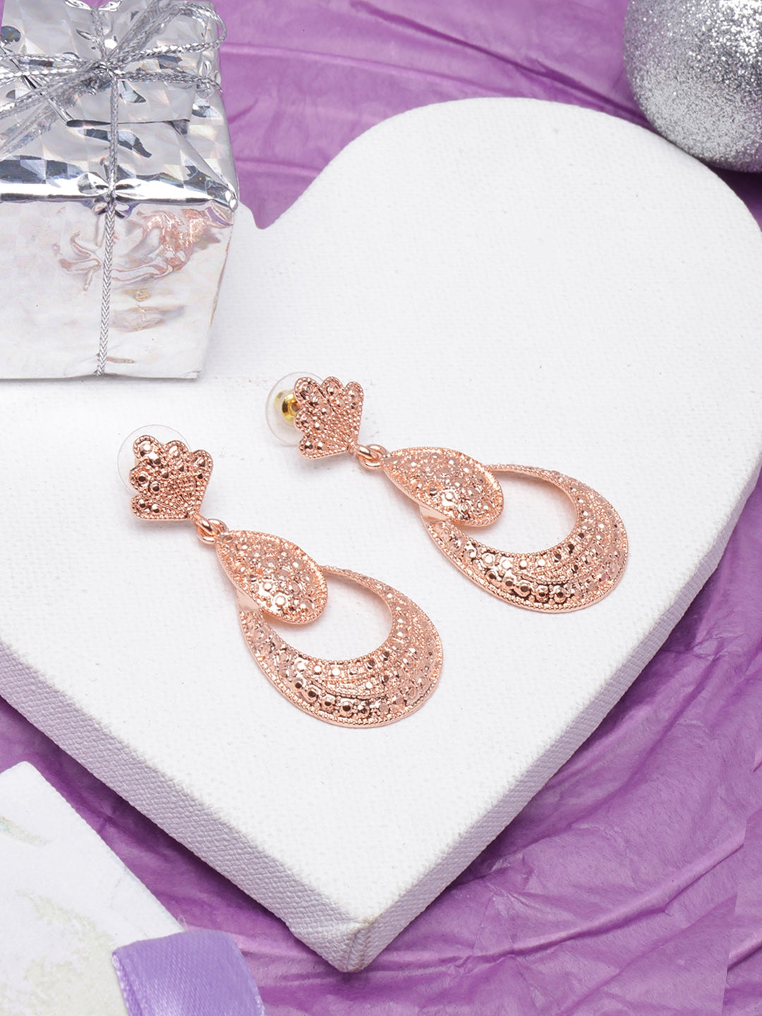 Rose Gold-Plated Drop Earrings