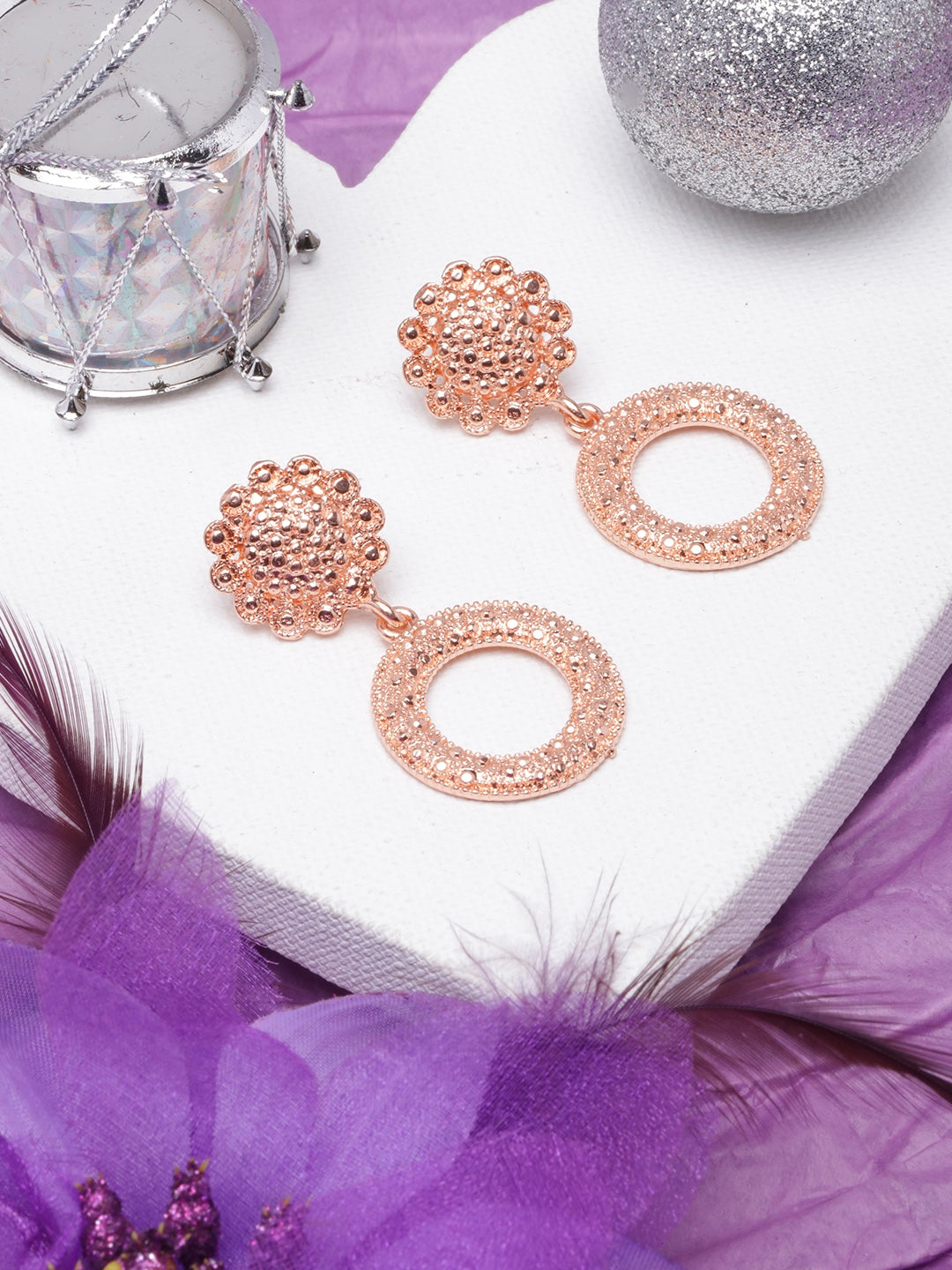 Rose Gold-Plated Drop Earrings