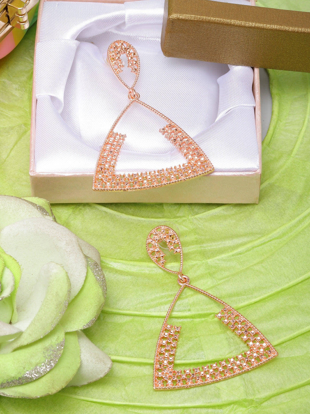 Rose Gold-Plated Drop Earrings