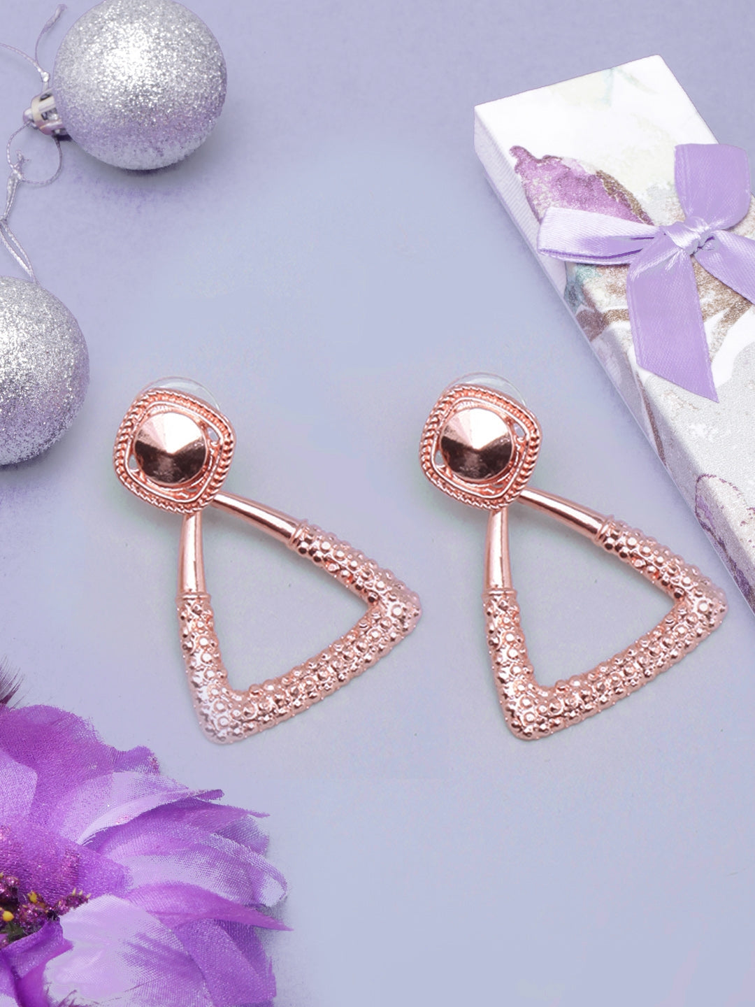 Rose Gold-Plated Drop Earrings
