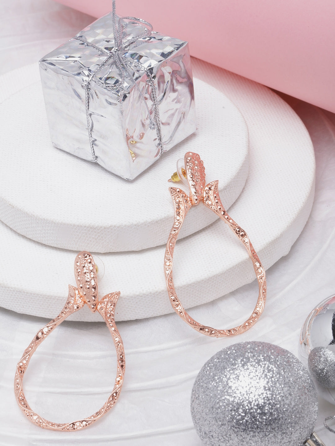 Rose Gold-Plated Drop Earrings