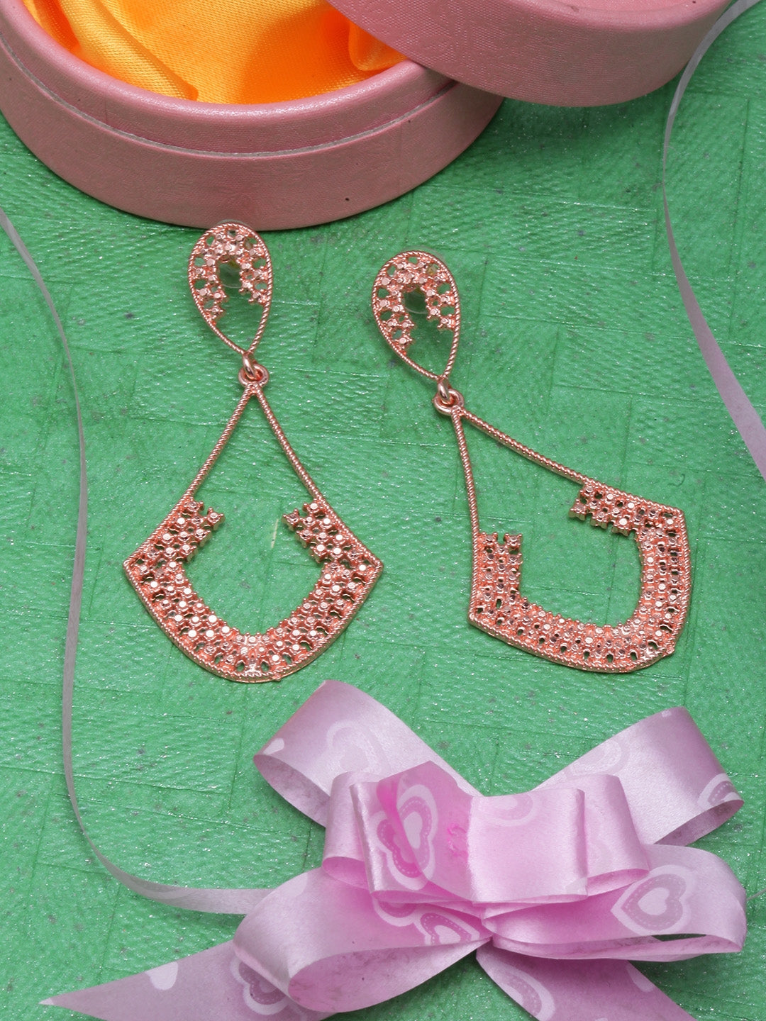 Rose Gold-Plated Drop Earrings