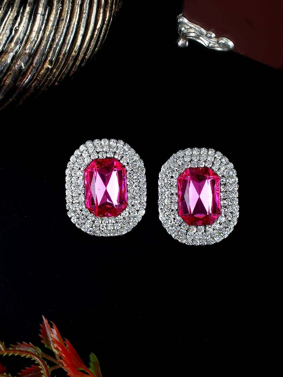 Silver-Plated Brass Contemporary Handcrafted Studs