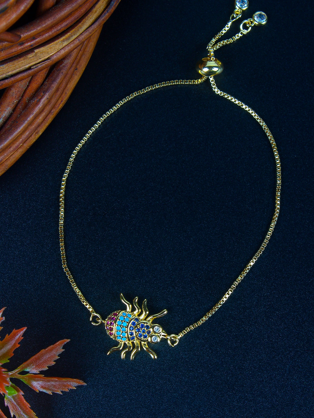 Gold-Plated White-Toned Women Bracelet