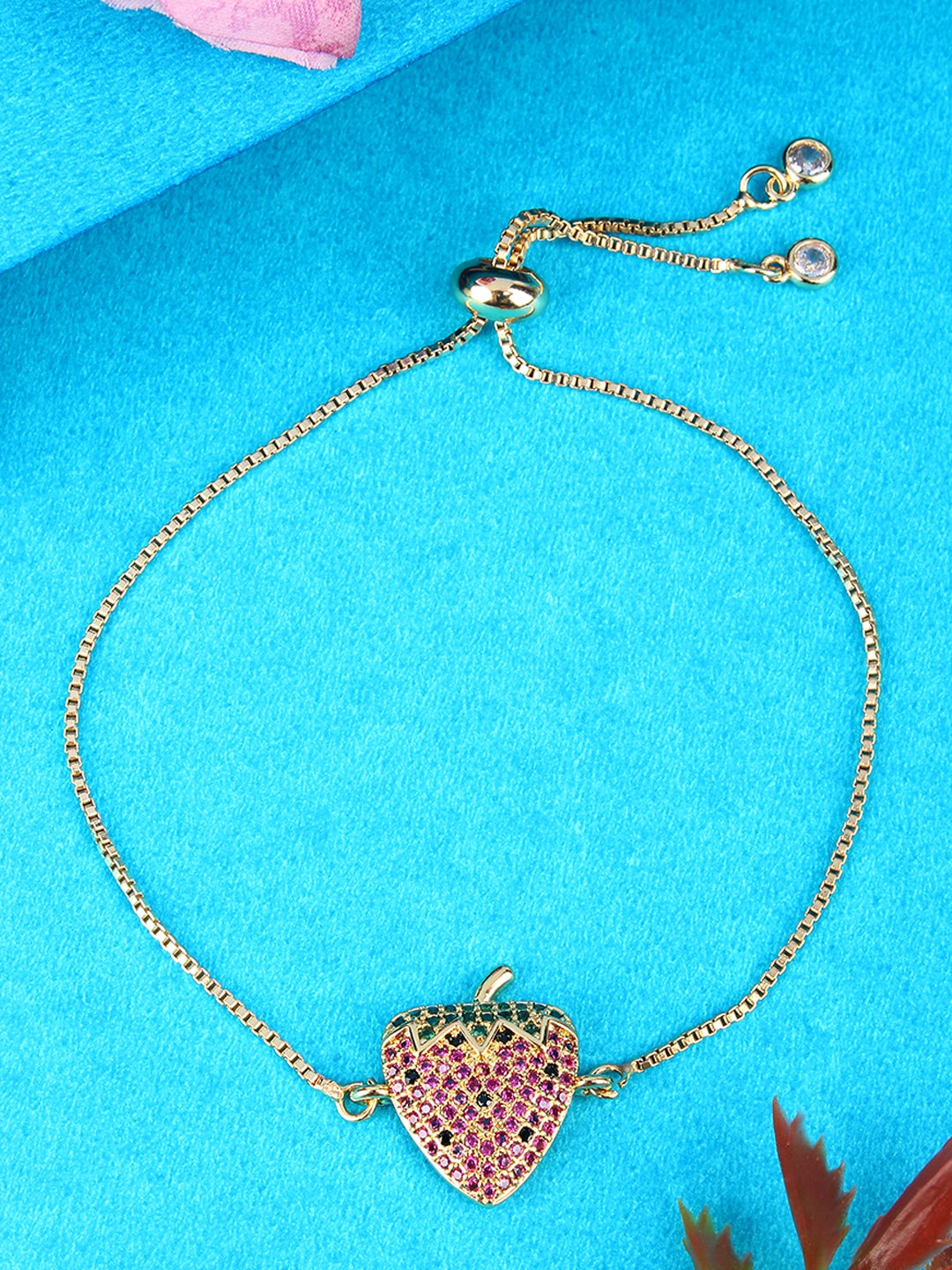 Gold-Plated Multi Colour Toned Women Bracelet