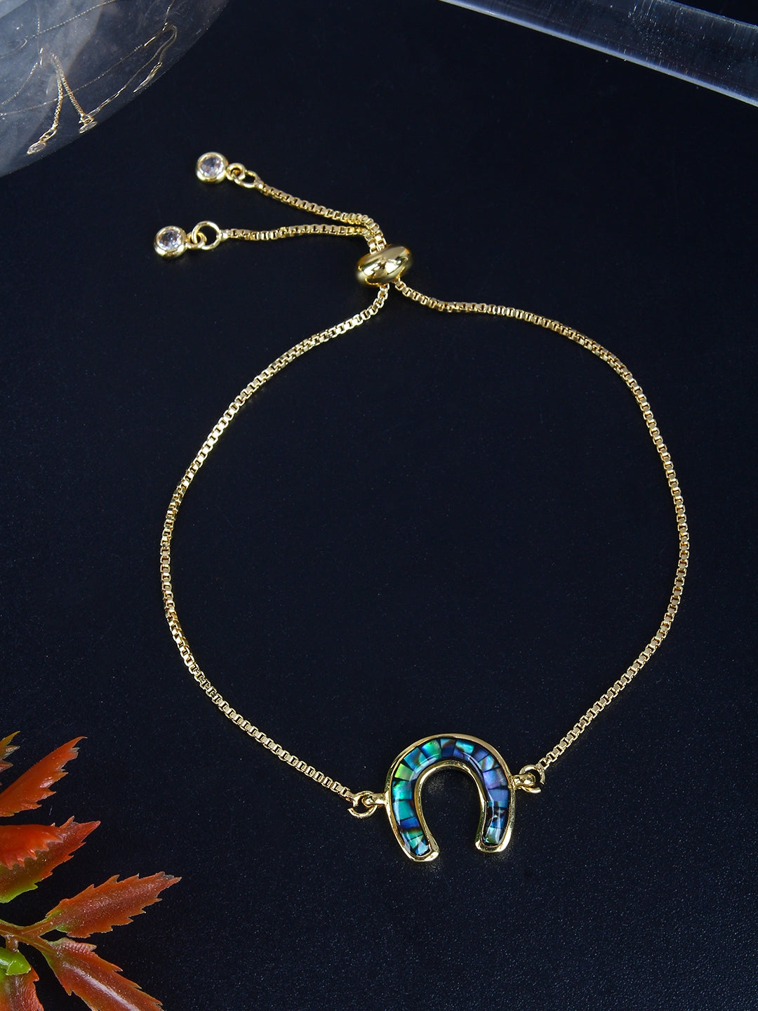 Gold-Plated Blue-Toned Women Bracelet
