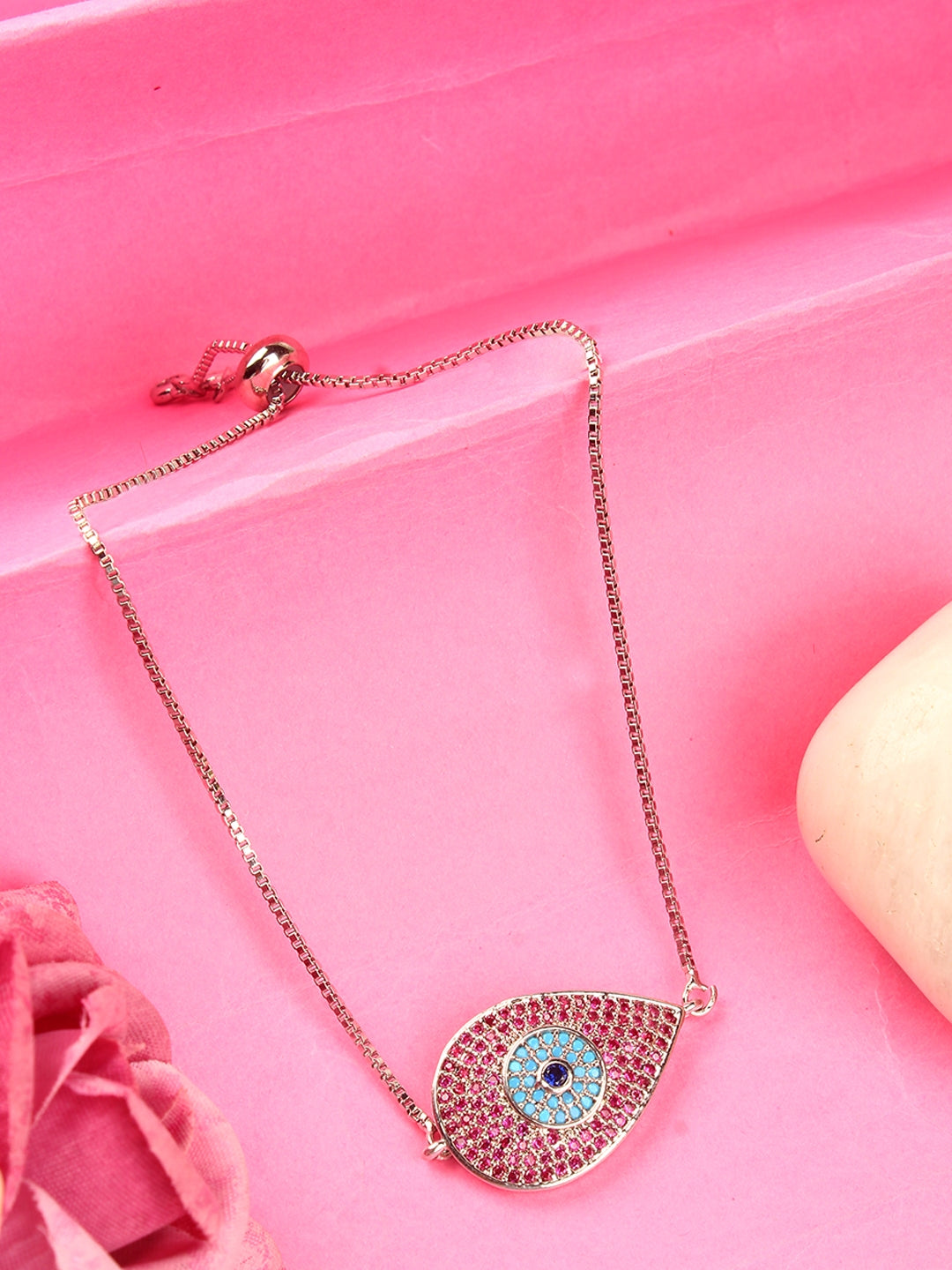 Silver-Plated Multi Colour Toned Women Bracelet