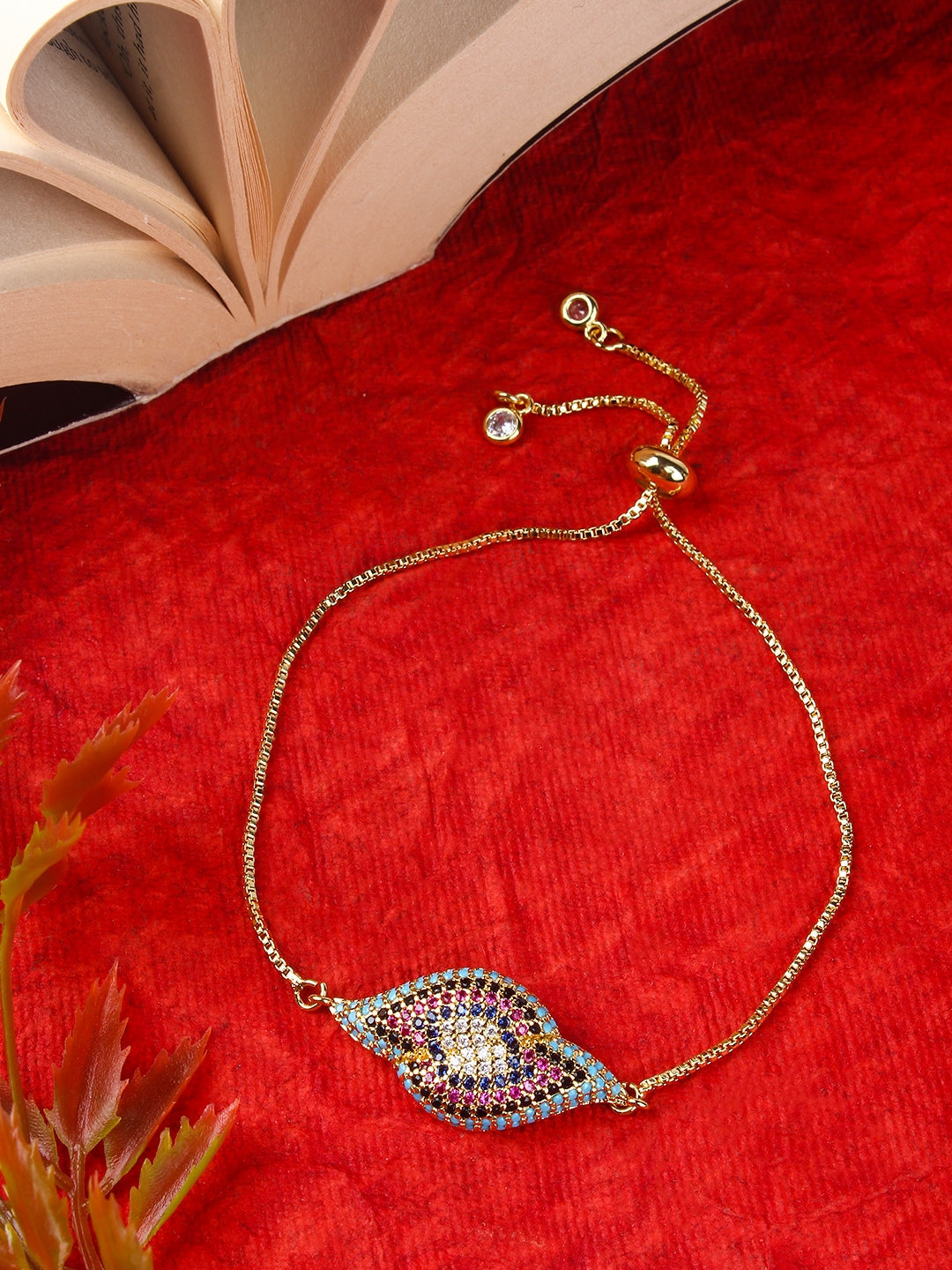 Gold-Plated Multi Colour Toned Women Bracelet