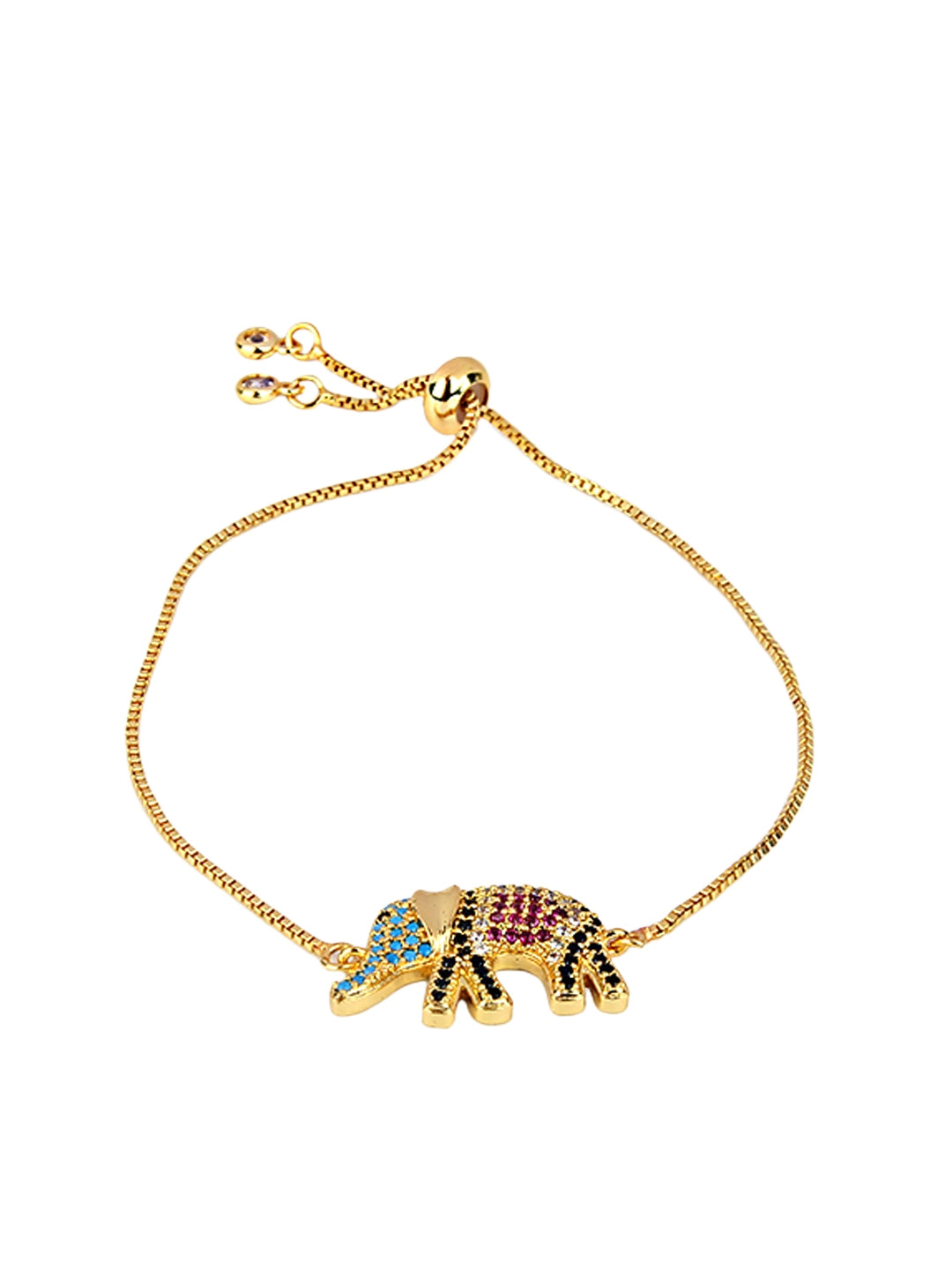 Gold-Plated Multi Colour Toned Women Bracelet