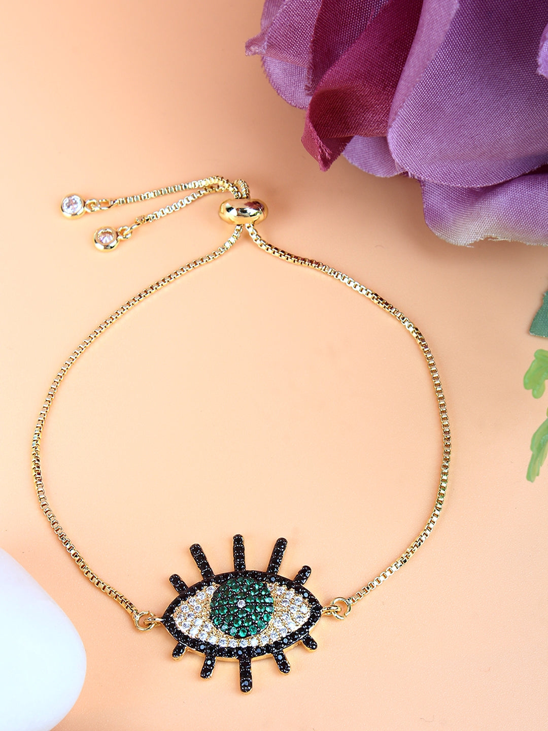 Gold-Plated Multi Colour Toned Women Bracelet