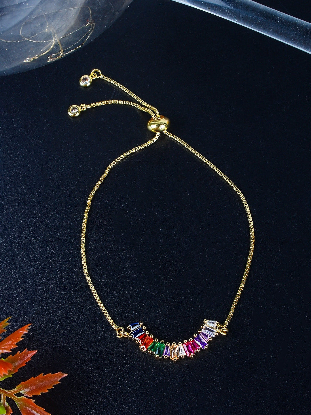 Gold-Plated Multi Colour Toned Women Bracelet