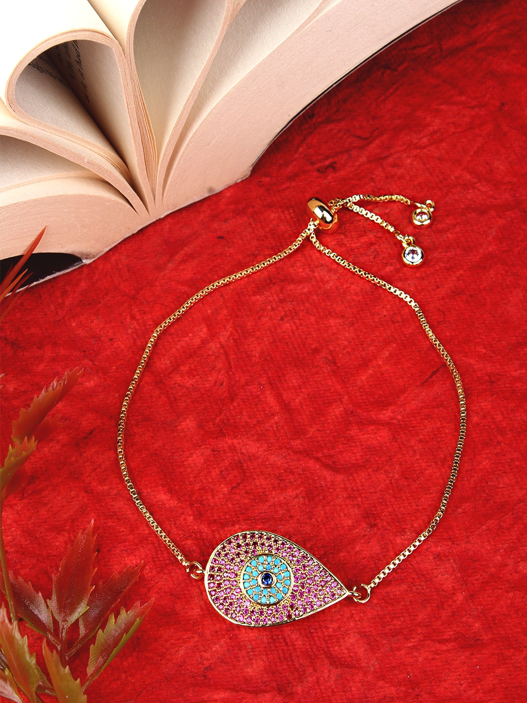 Gold-Plated Multi Colour Toned Women Bracelet