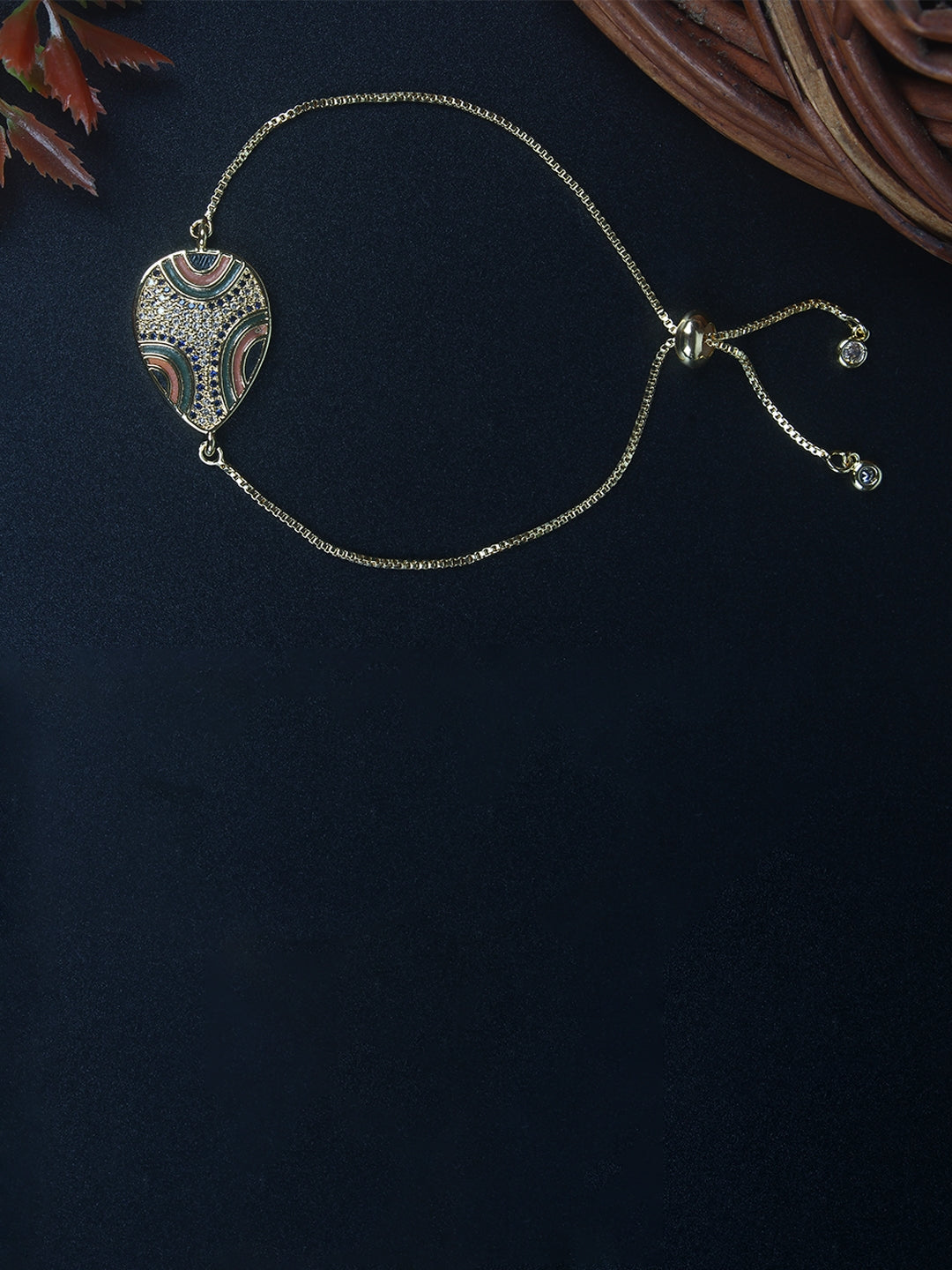 Gold-Plated Multi Colour Toned Women Bracelet