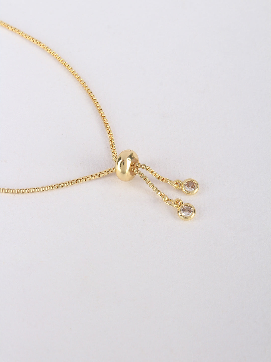 Rose Gold & Navy Blue Brass Cubic Zirconia Rose Gold-Plated Handcrafted Charm Bracelet