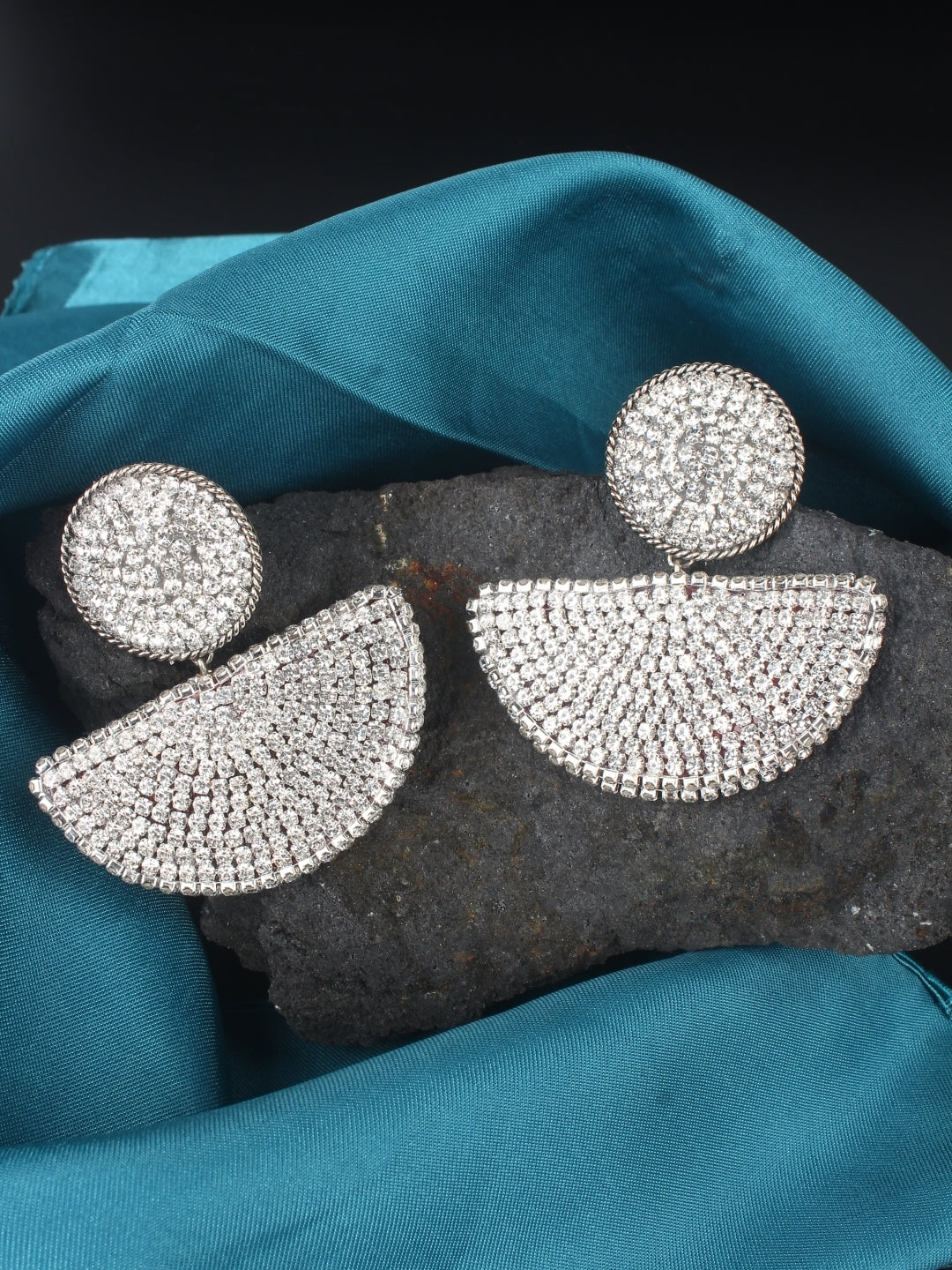 Silver-Plated Brass Contemporary Handcrafted Drop Earrings