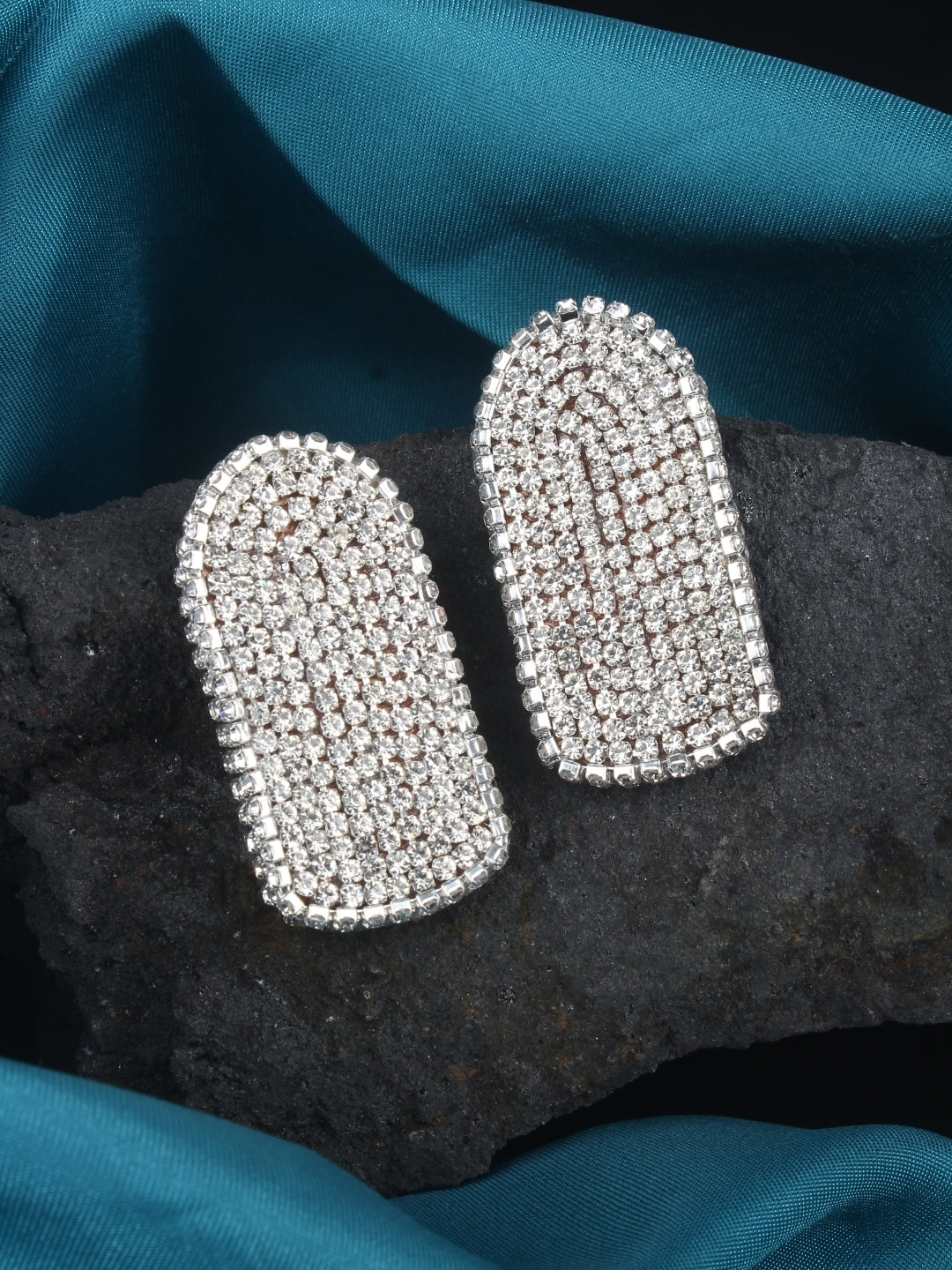 Silver-Plated Brass Contemporary Handcrafted Studs