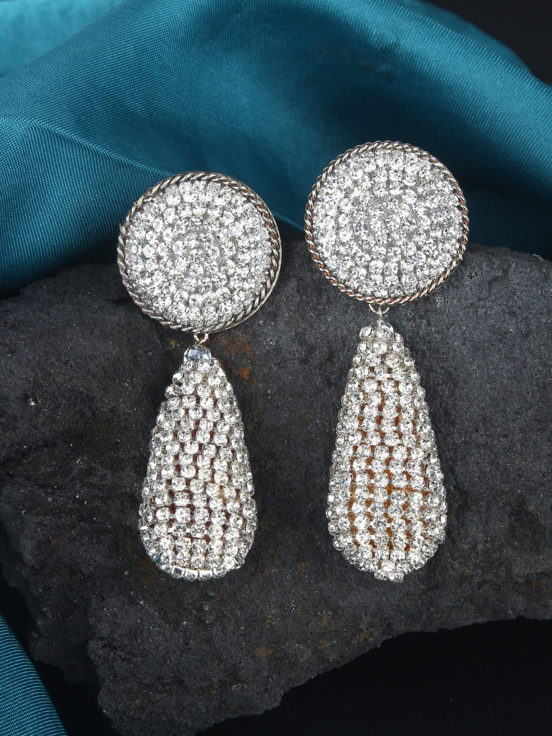 Silver-Plated Brass Contemporary Handcrafted Drop Earrings