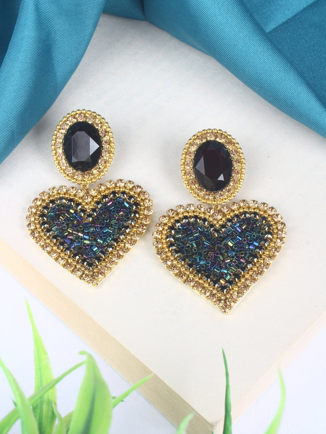 Gold-Plated Brass Contemporary Handcrafted Drop Earrings