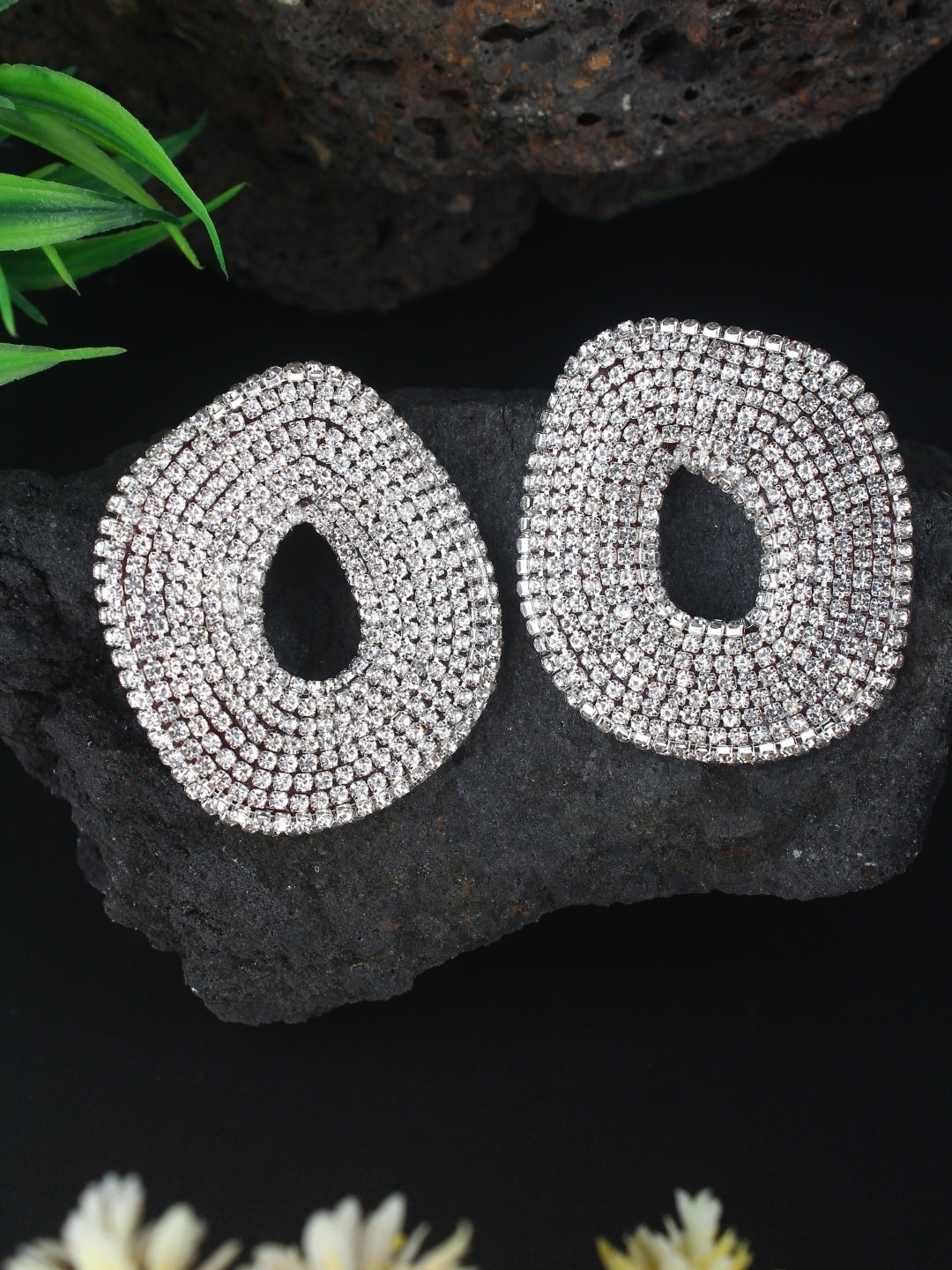 Silver-Plated Brass Contemporary Handcrafted Studs