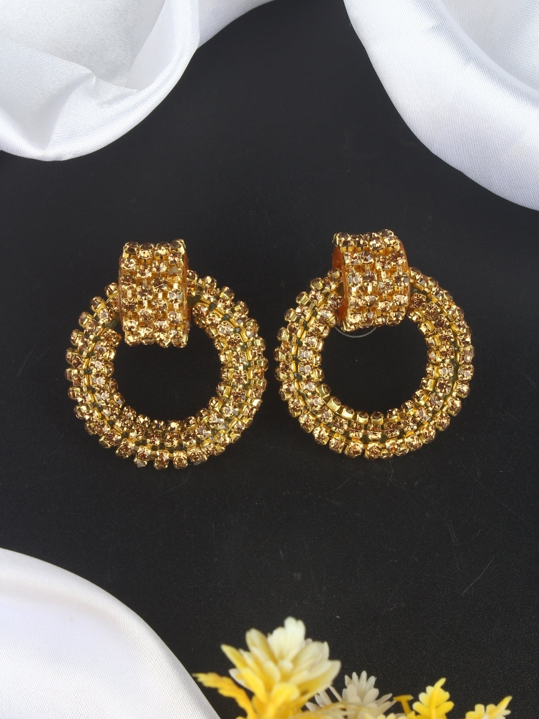 Gold-Plated Brass Contemporary Handcrafted Drop Earrings