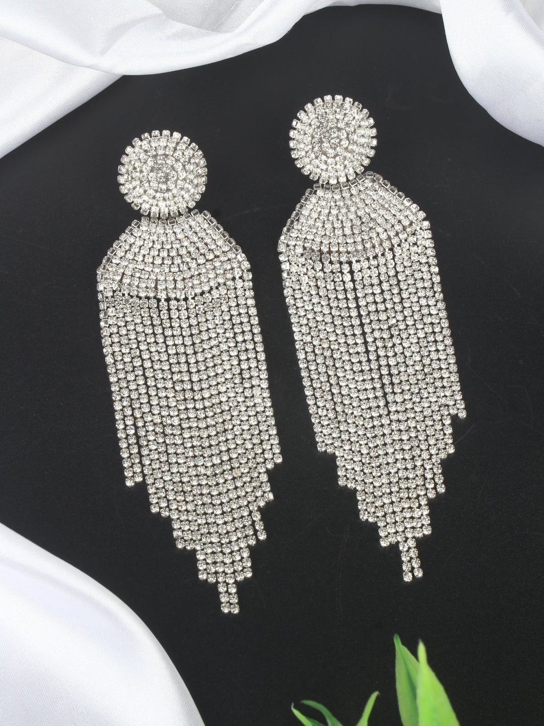 Silver-Plated Brass Contemporary Handcrafted Drop Earrings