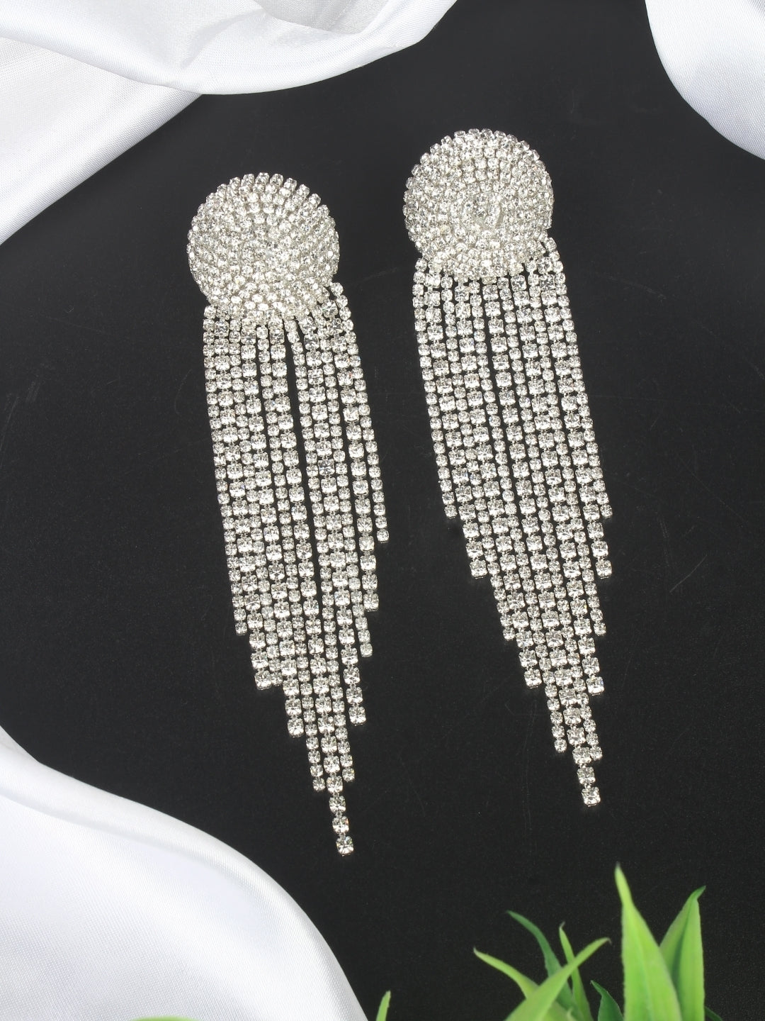 Silver-Plated Brass Contemporary Handcrafted Drop Earrings